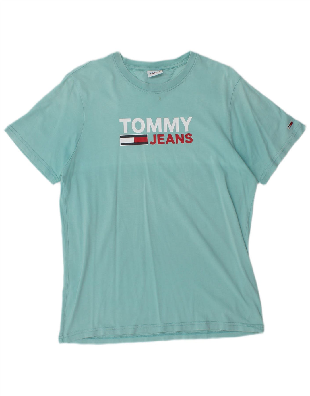 Tommy Hilfiger Camiseta gráfica para hombre Top Small Blue Cotton