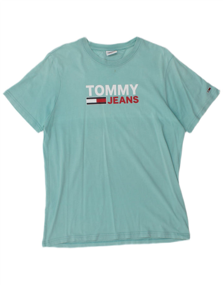 Tommy Hilfiger Camiseta gráfica para hombre Top Small Blue Cotton
