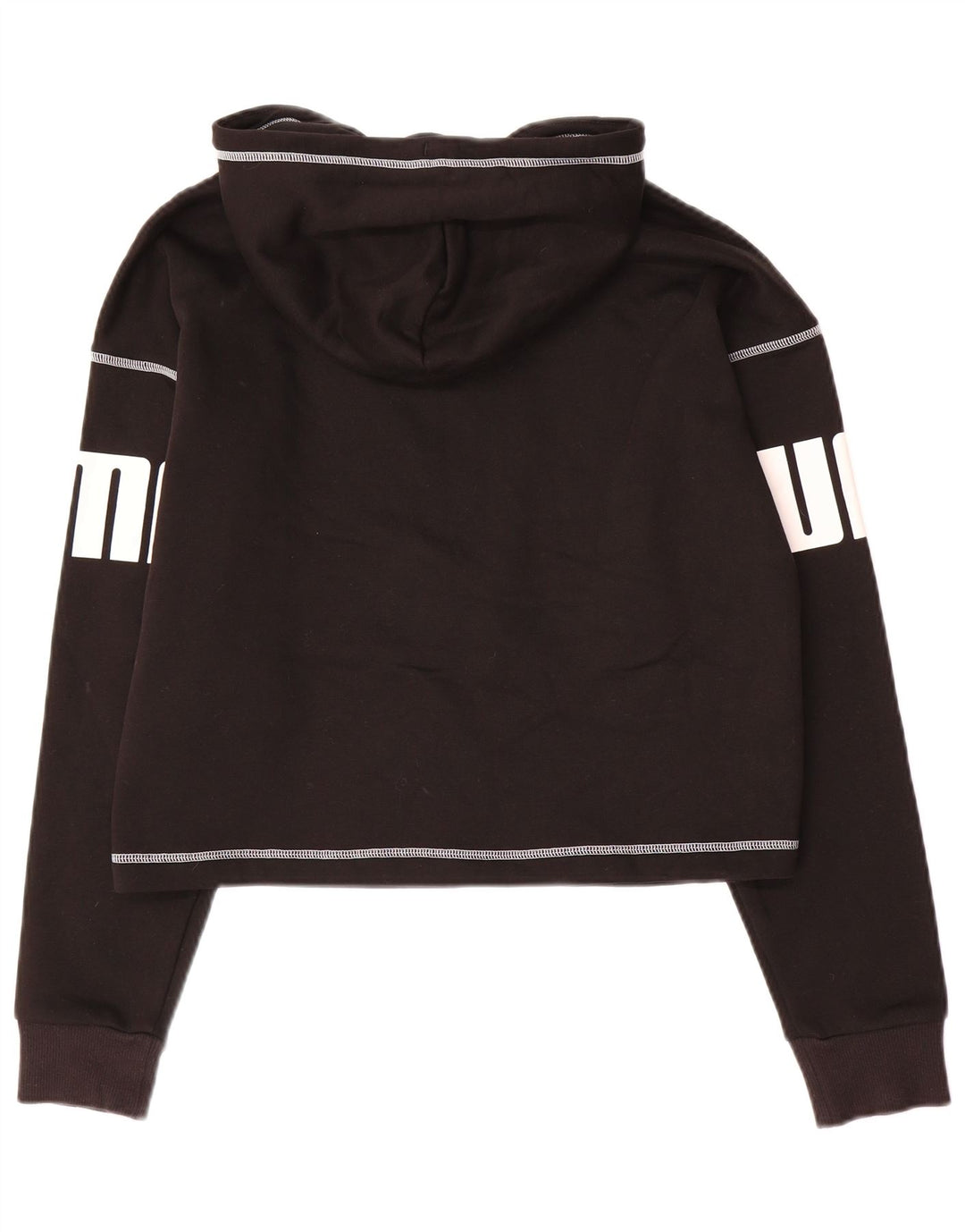 PUMA Jersey con capucha y gráfico extragrande para mujer UK 14 Medium Black Cotton