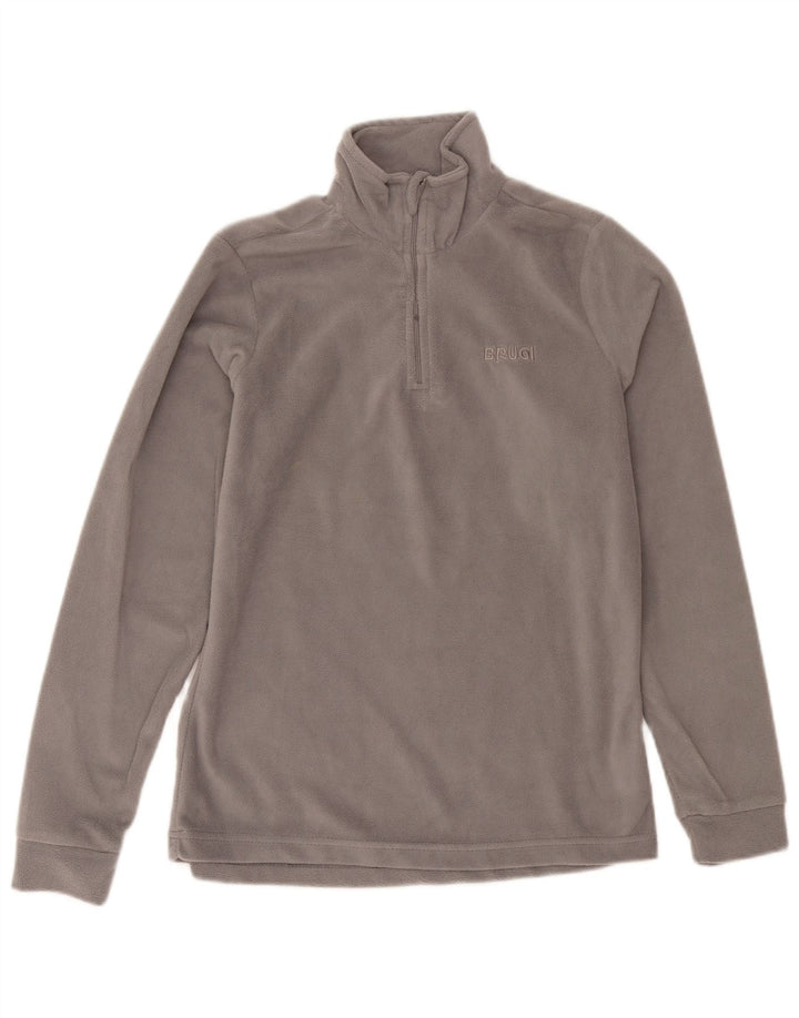 Brugi Jersey de forro polar con cuello y cremallera para mujer UK 44 Poliéster gris medio