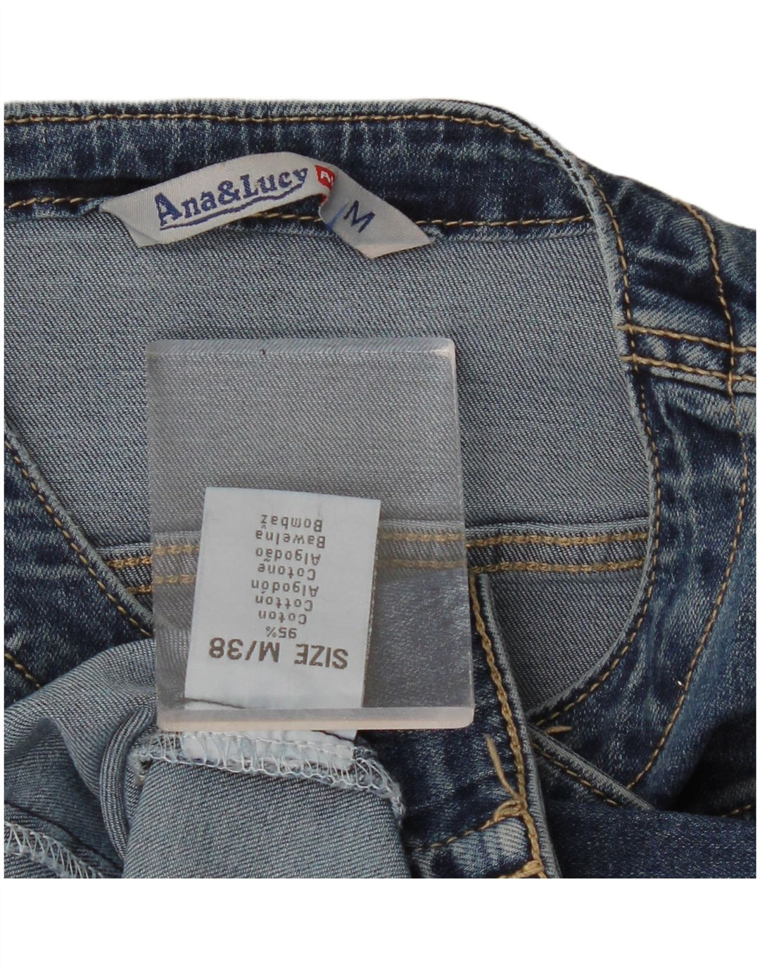 Vintage mujer crop denim chaqueta Reino Unido 12 algodón azul marino medio