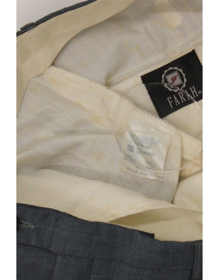 Pantalones de traje con pinzas Farah para hombre W32 L29 Poliéster azul