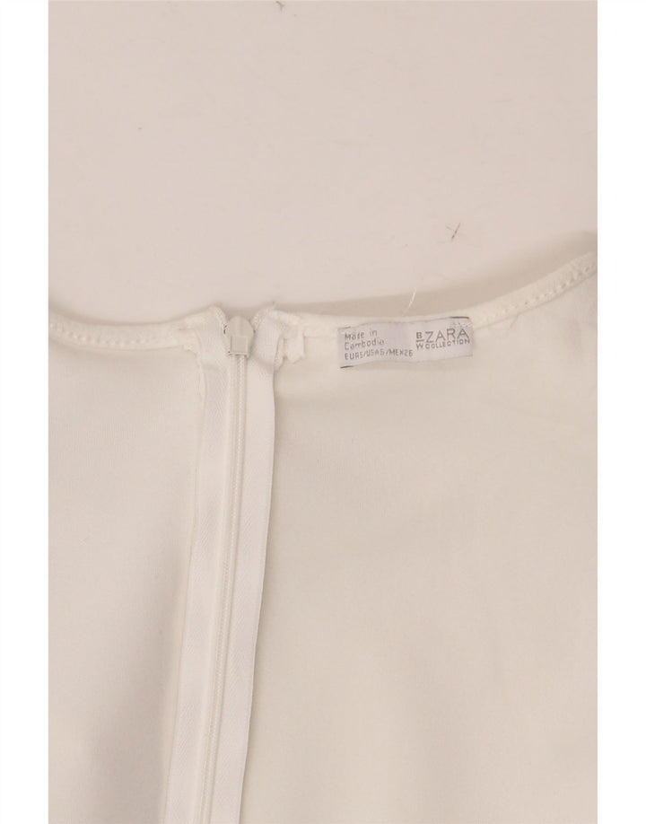 ZARA Mono corto de manga corta para mujer UK 8 Small W28 Blanco