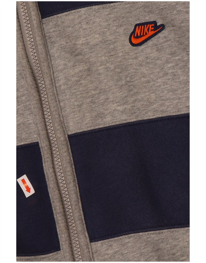 NIKE Sudadera con capucha y cremallera gráfica para hombre UK 36/38 Small Azul marino a rayas