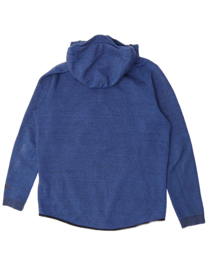 Nike - Sudadera con capucha y cremallera para hombre, algodón moteado en azul medio
