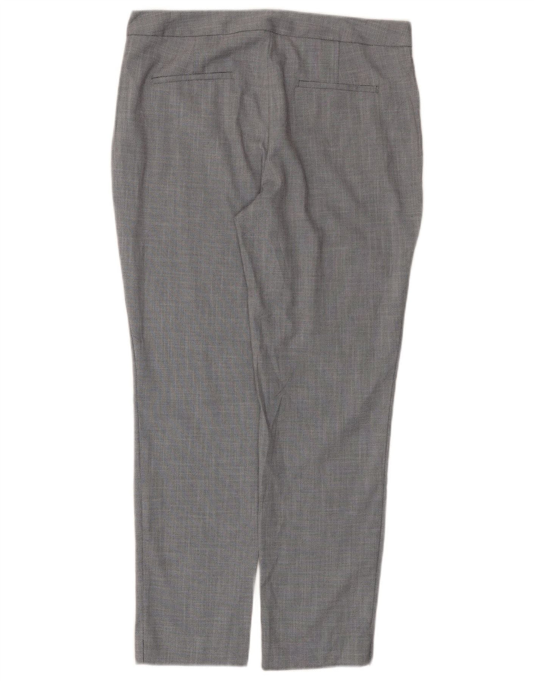 Zara Mujer Pantalón De Traje Slim EU 40 Medium W30 L27 Gris Chevron Poliéster