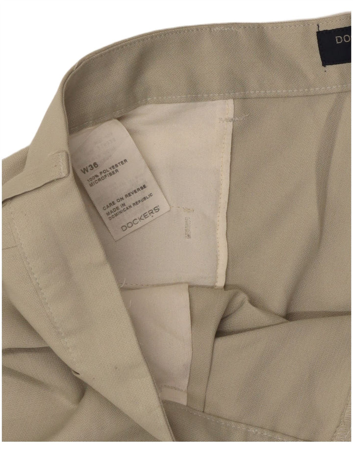 Dockers Pantalones cortos chinos pegados para hombre W36 Poliéster beige grande