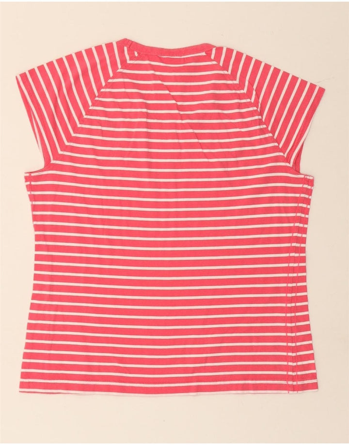 PUMA Camiseta ajustada para mujer UK 46 Large Pink Stripes