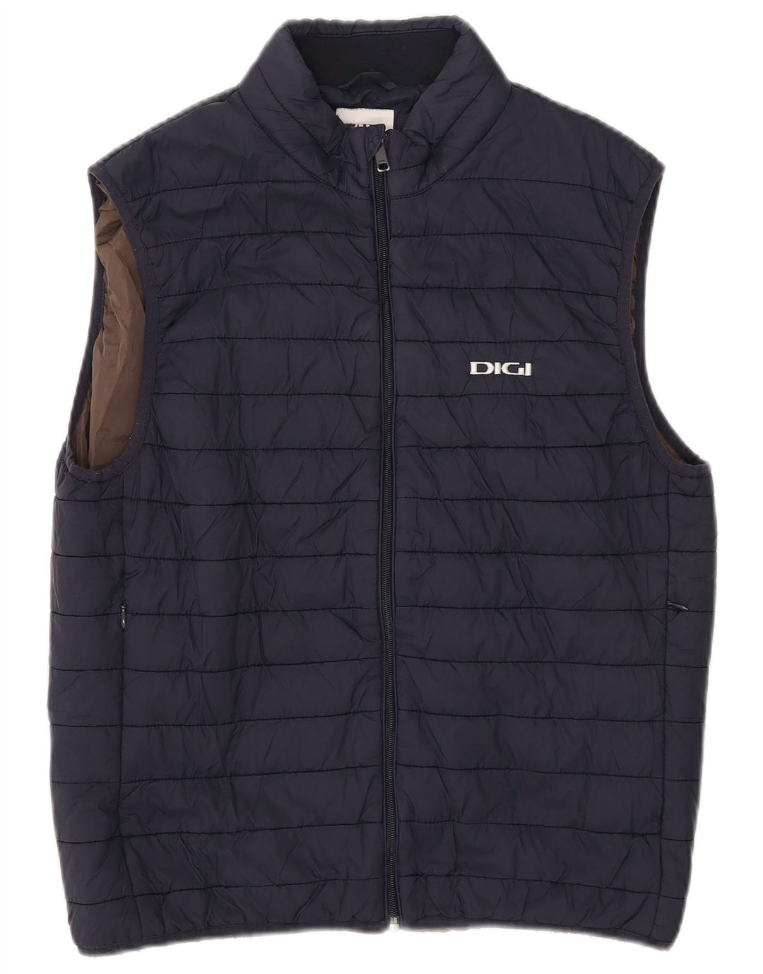 Zara Mens Chaleco Acolchado Reino Unido 40 Grande Azul Marino Poliéster