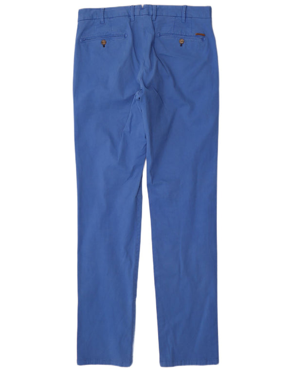 Massimo Dutti Pantalón de Traje Slim para Hombre EU 42 Large W32 L34 Azul Algodón