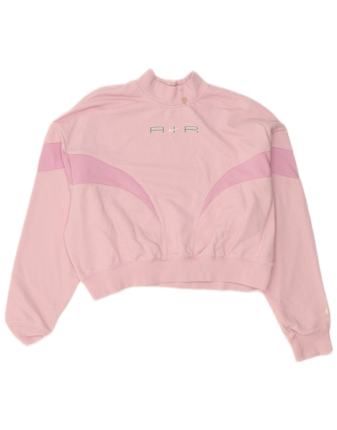 Nike - Sudadera corta con gráfico extragrande para mujer, talla 40, color rosa mediano