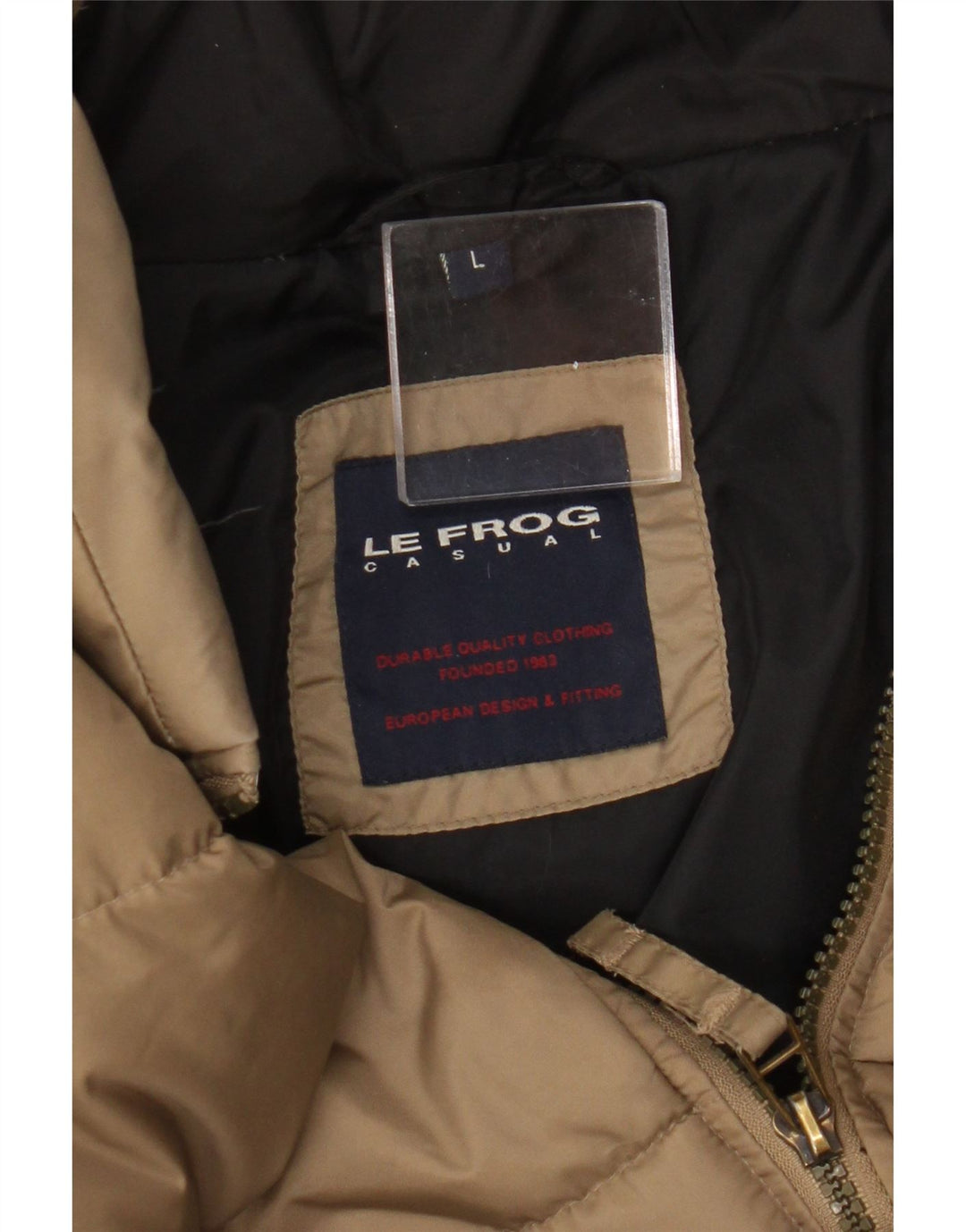 Chaqueta acolchada para hombre Le Frog UK 40 Large Poliamida beige