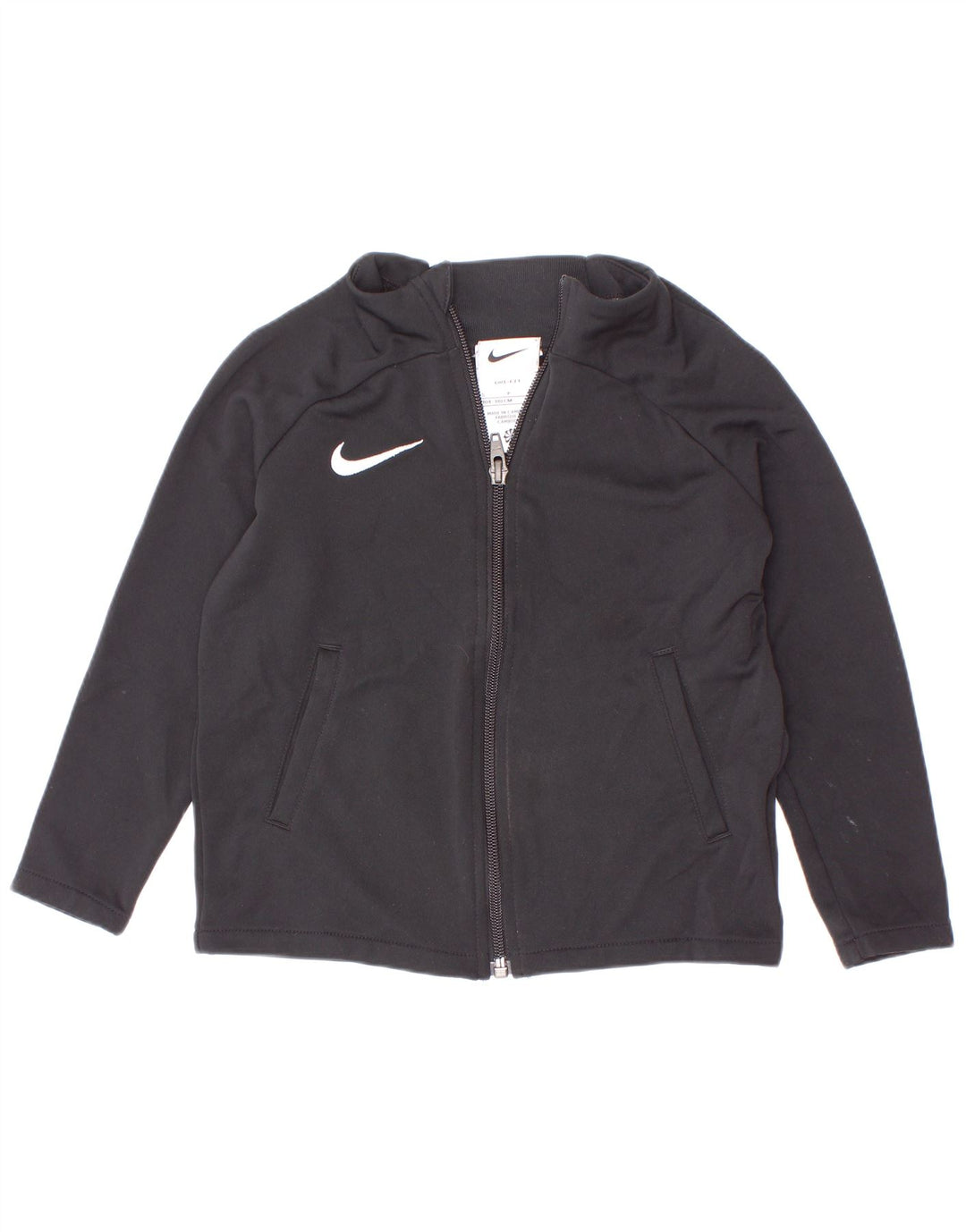 Nike Dri Fit Chándal Top Chaqueta para Niñas 4-5 Años Pequeño Negro Poliéster