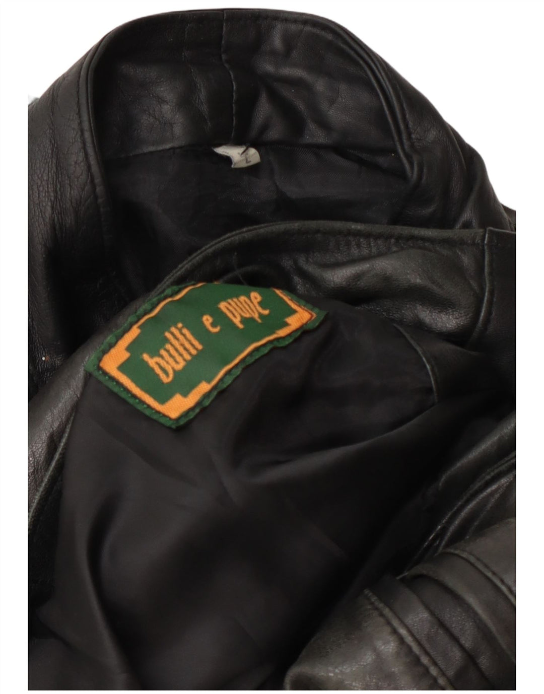 Bulli E Pupe Chaqueta de cuero para hombre UK 40 Large Black