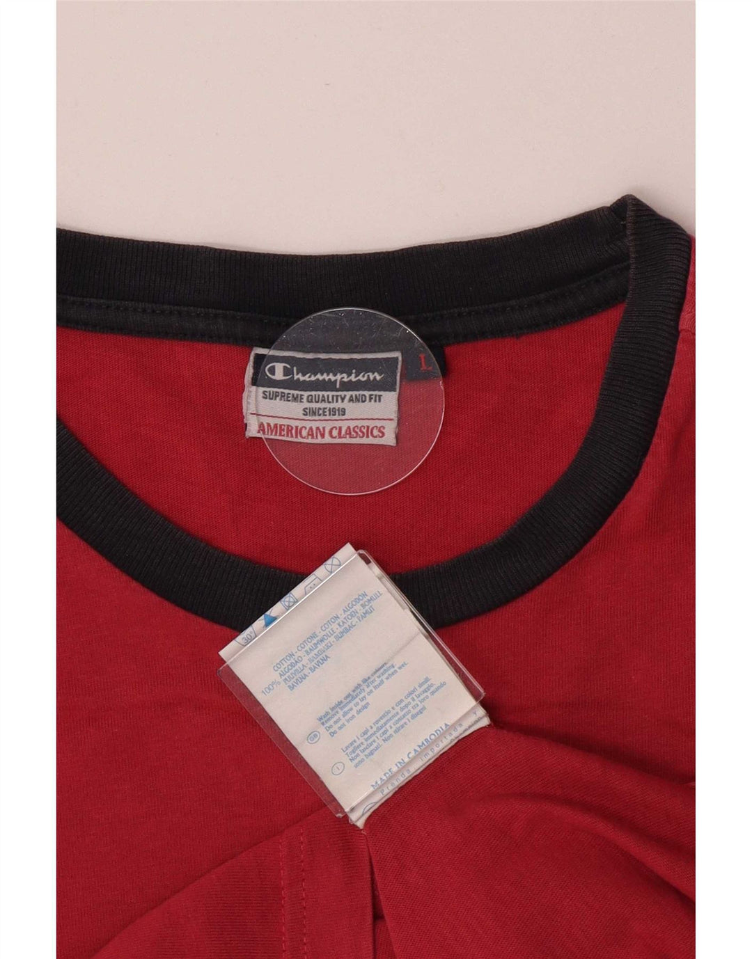 Champion Camiseta Gráfica Para Hombre Top Grande De Algodón Rojo