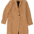 Zara Mujer Abrigo UK 42 Lana Beige Mediana