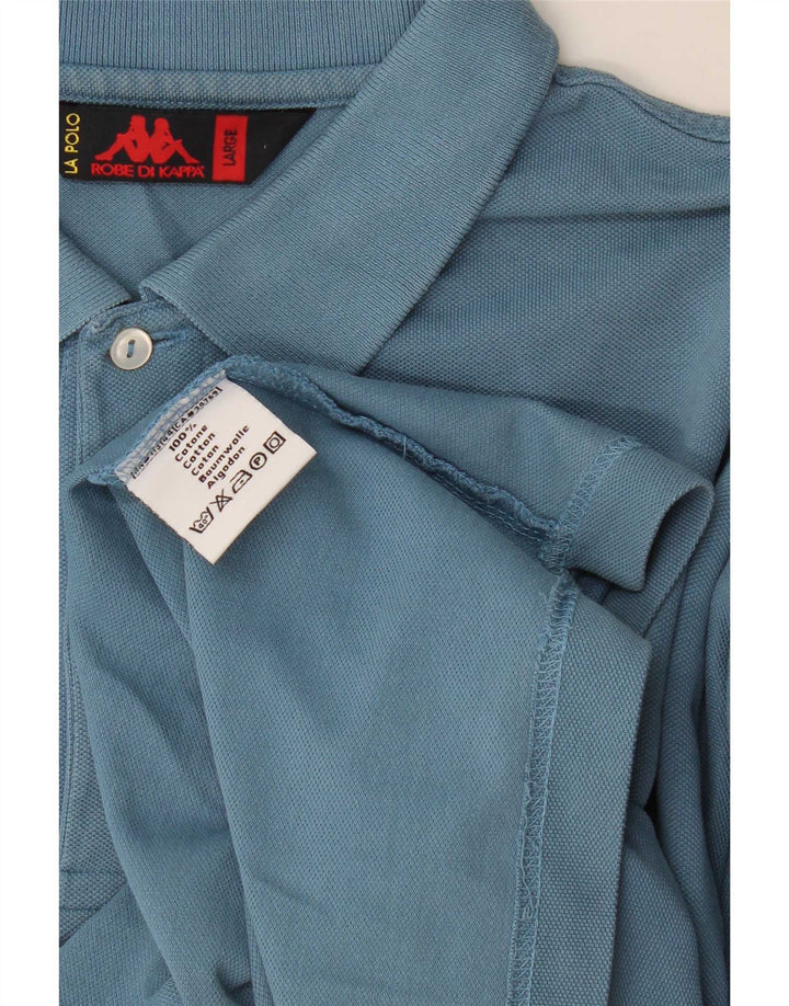 Polo Kappa Hombre Grande Azul Algodón