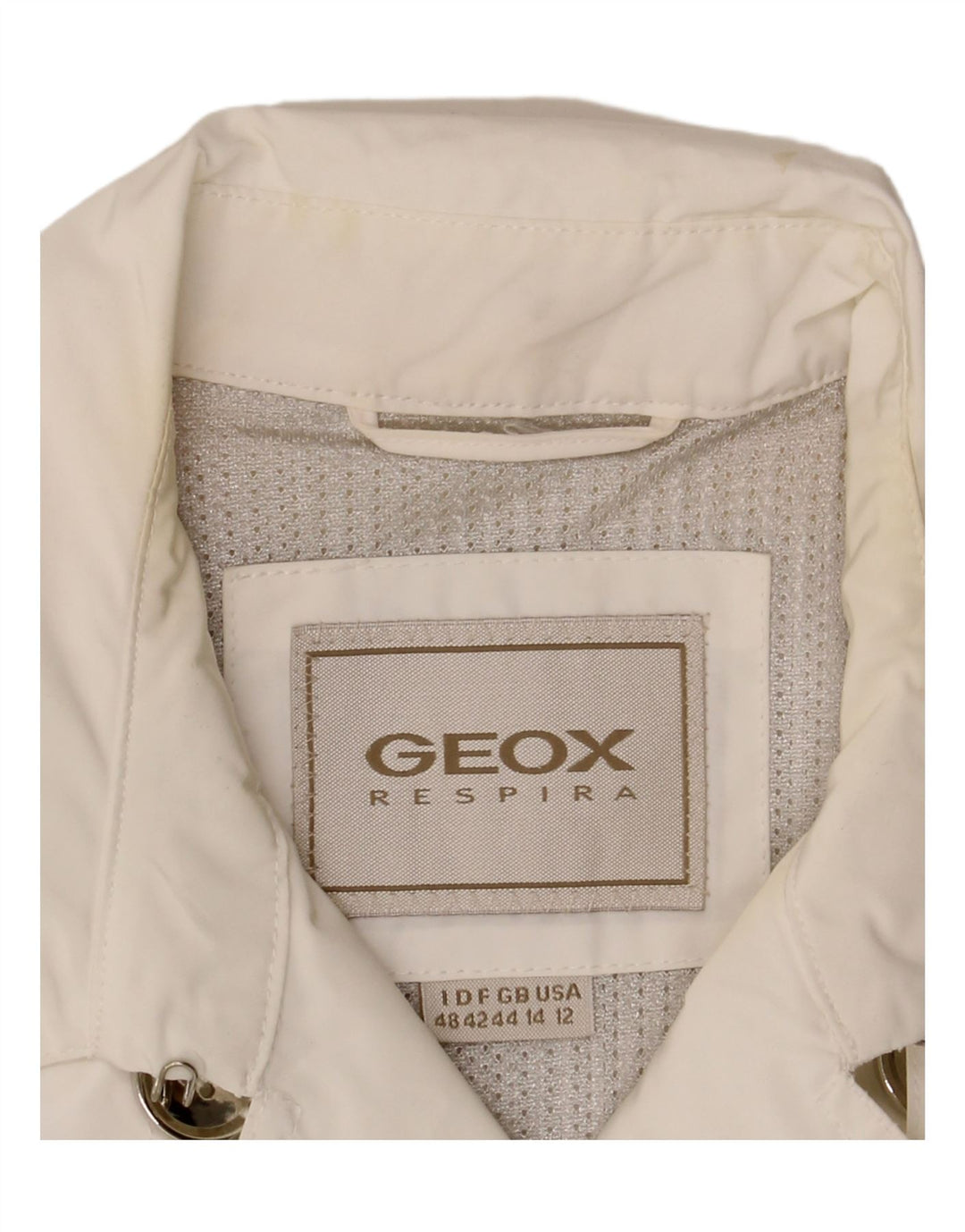 Geox Mujer Respira Pea Coat UK 44 Grande Poliéster Blanco