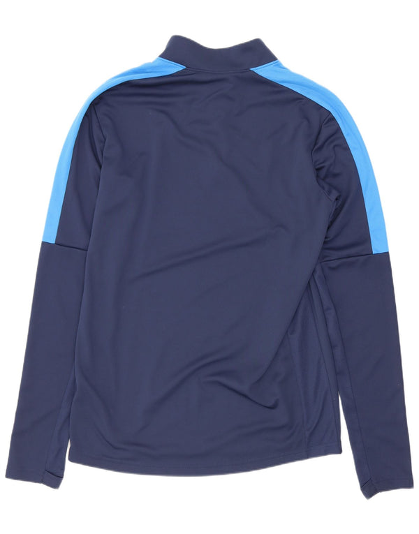 Nike Mens Dri Fit Zip Neck Top Long Sleeve Small Navy Blue Colourblock