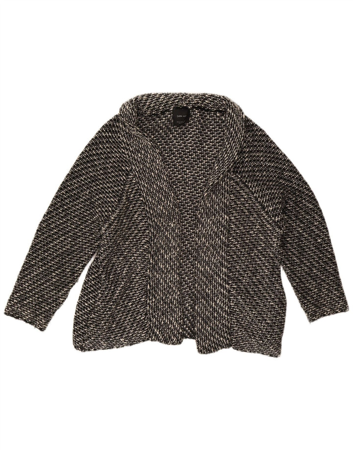 Zara Mujer Suéter Cárdigan Extragrande UK 44 Gris Medio Moteado