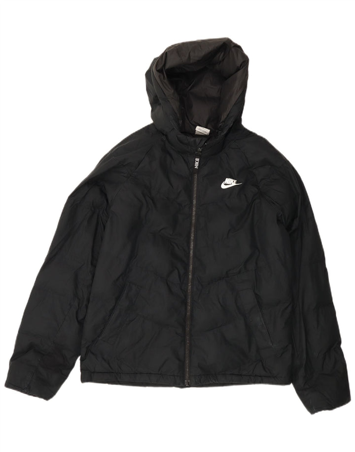 NIKE Chaqueta acolchada con capucha para niño 13-14 años XL Negro Poliéster