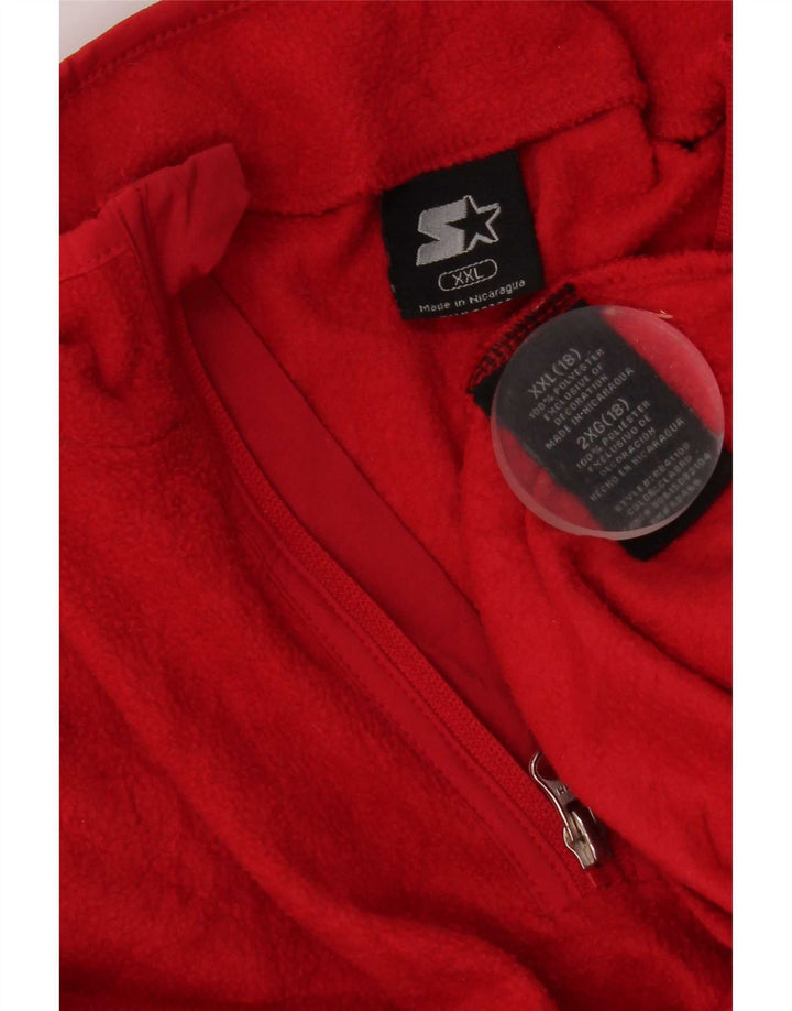 Jersey de forro polar con cuello y cremallera para mujer Starter UK 20 2XL Poliéster rojo