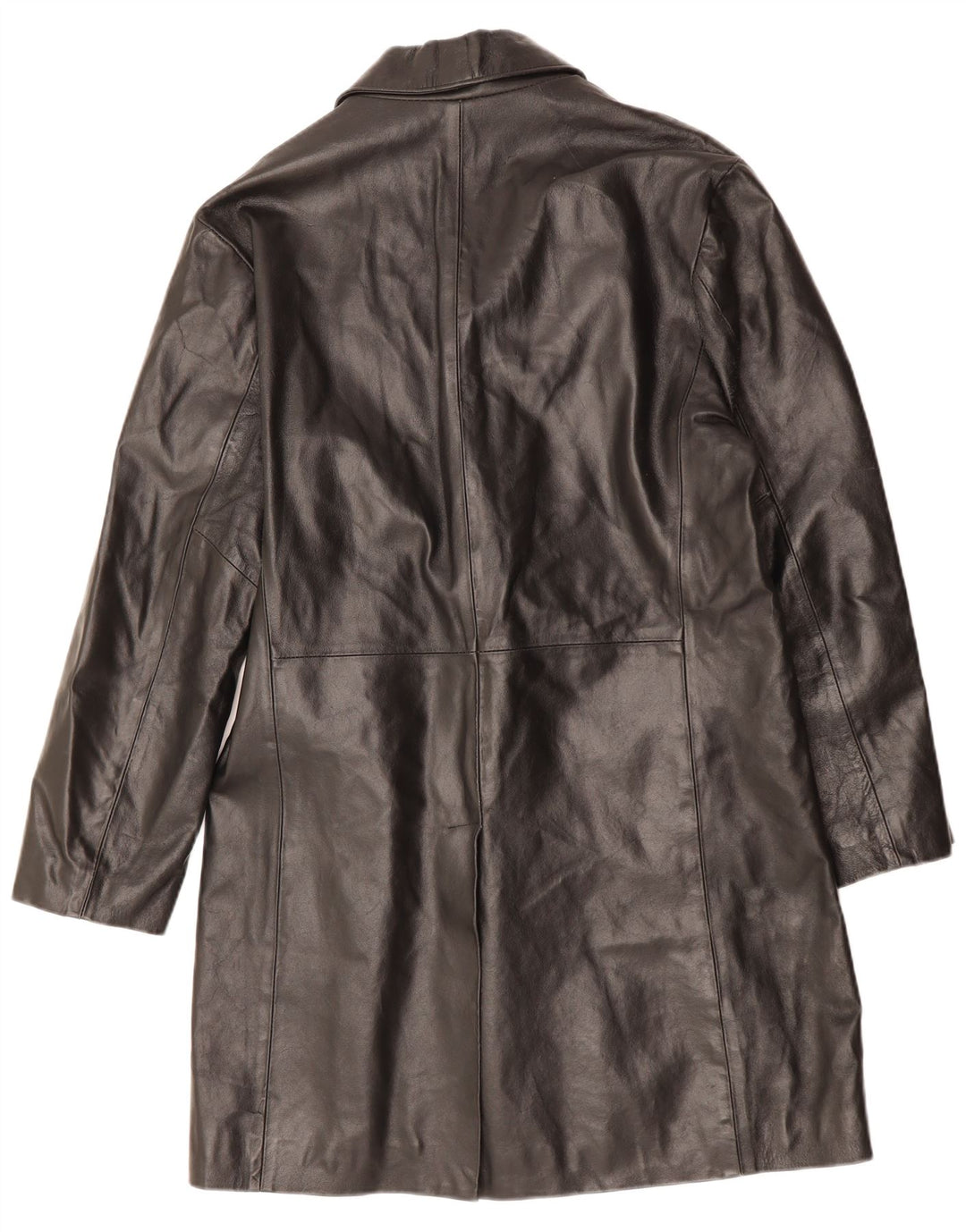 VINTAGE Abrigo de cuero para hombre Reino Unido 36 Pequeño cuero negro