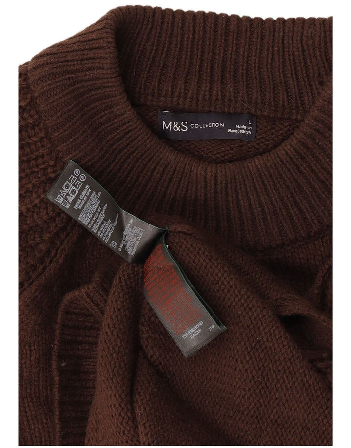 Marks & Spencer Suéter con Cuello Alto para Hombre Acrílico Marrón Grande