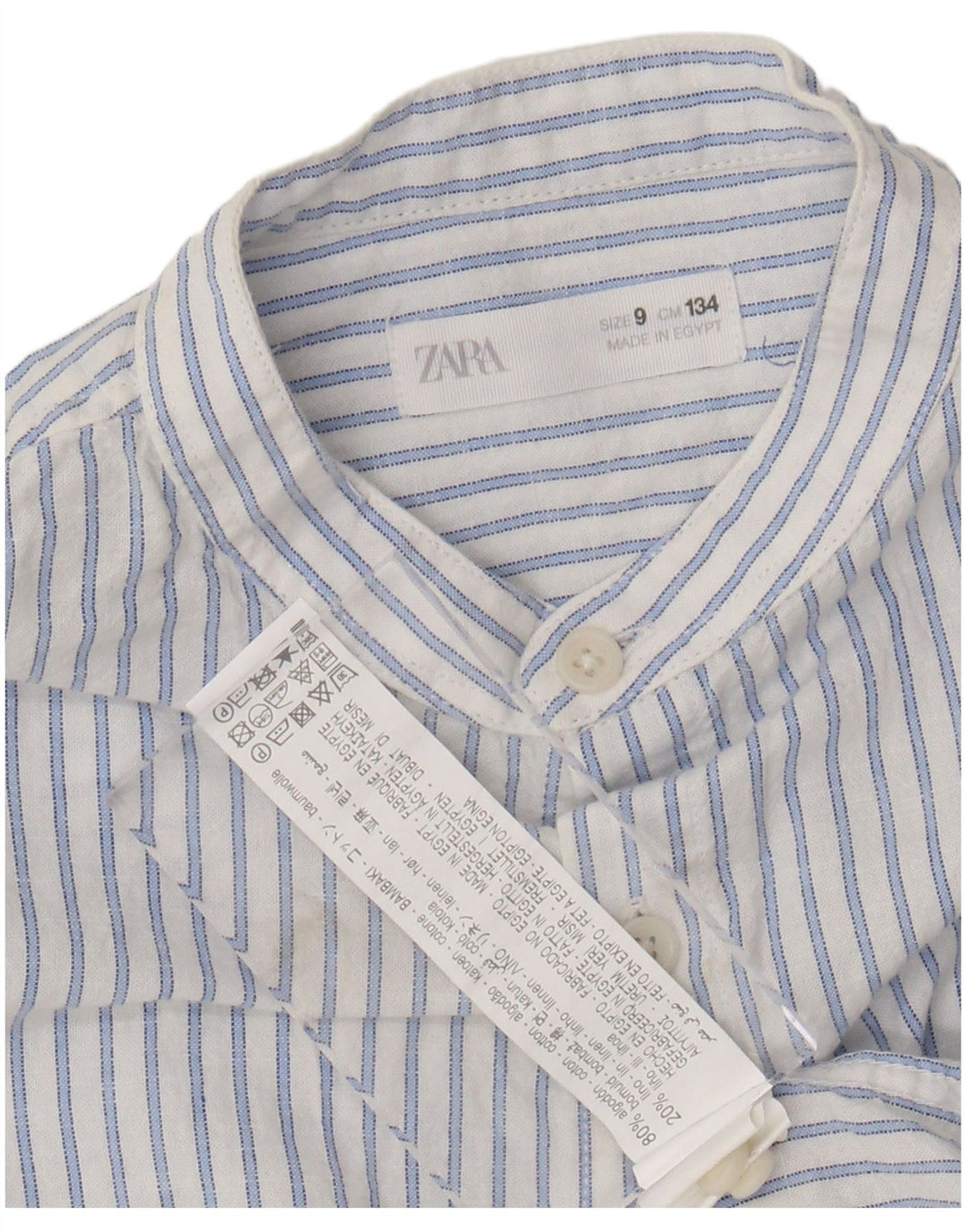 Camisa Niño ZARA 8-9 Años Algodón Rayas Blancas