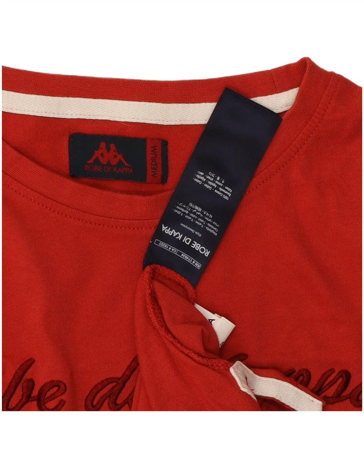 KAPPA Camiseta gráfica para mujer Top UK 12 Medium Red Cotton