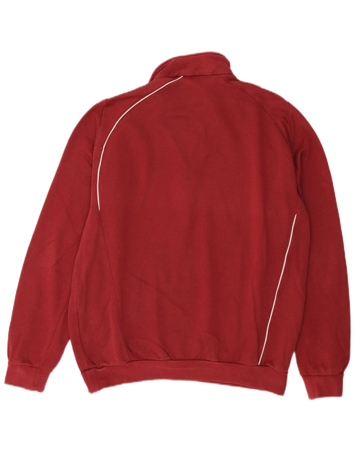 Puma Hombre Zip Neck Sudadera Jumper Medium Borgoña Algodón