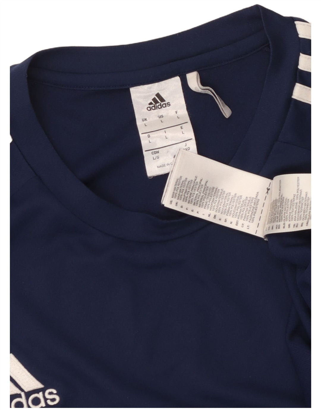 Adidas Hombre Climalite Camiseta Top Grande Azul Marino Colorblock Poliéster