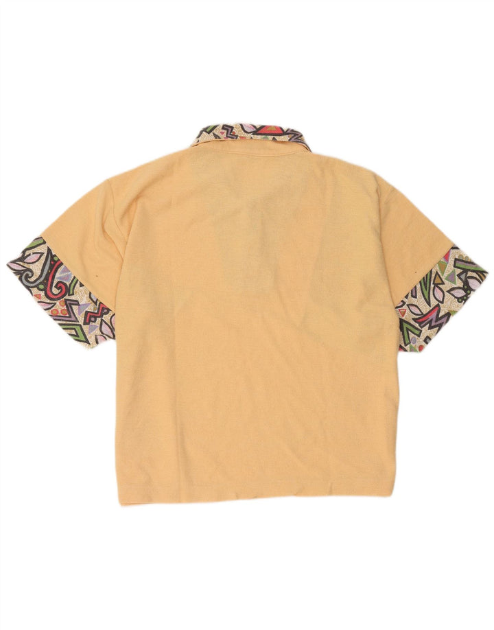 Polo vintage para hombre Poliéster geométrico amarillo medio