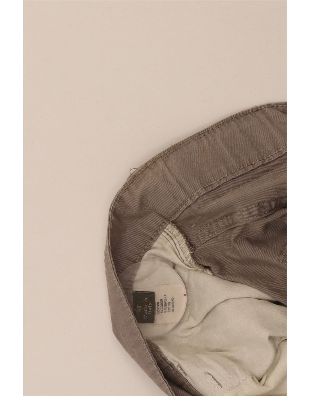 ERMENEGILDO ZEGNA Pantalones rectos informales para hombre W42 L30 Algodón gris