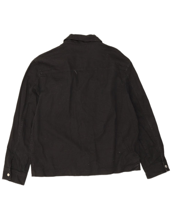 Zara Hombre Cazadora Bomber UK 42 XL Algodón Negro
