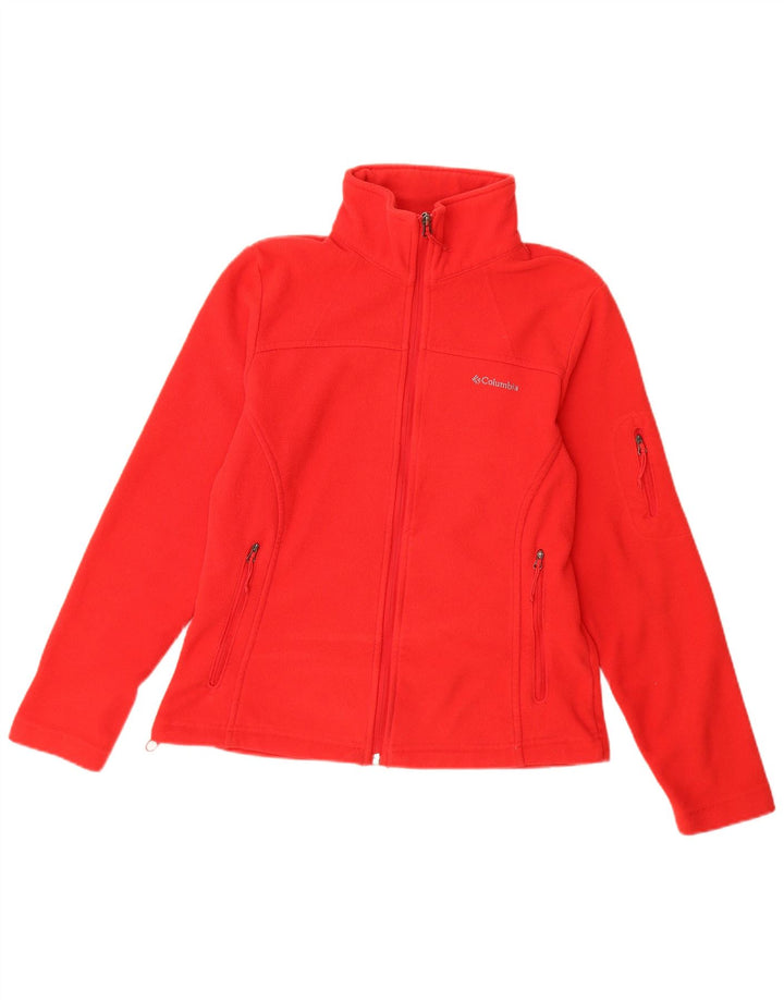 COLUMBIA Chaqueta polar para mujer UK 12 Mediana Rojo Poliéster