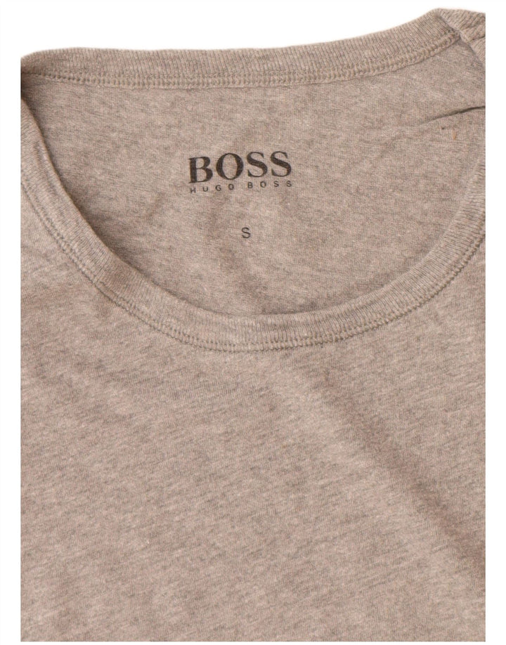 Hugo Boss Hombre Camiseta Top Small Gris Algodón