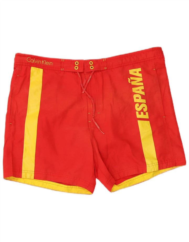 Calvin Klein Bañador con estampado gráfico para hombre Poliéster con bloques de color rojo grande