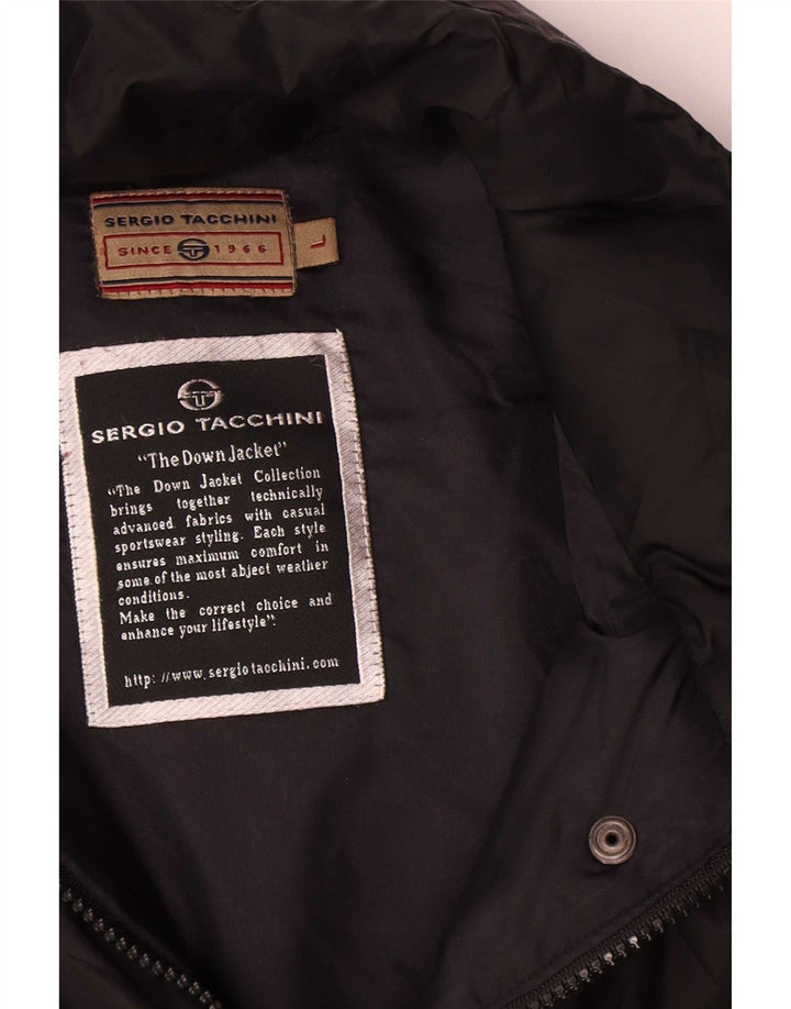 Sergio Tacchini Abrigo acolchado extragrande para mujer UK 46 Poliéster negro grande