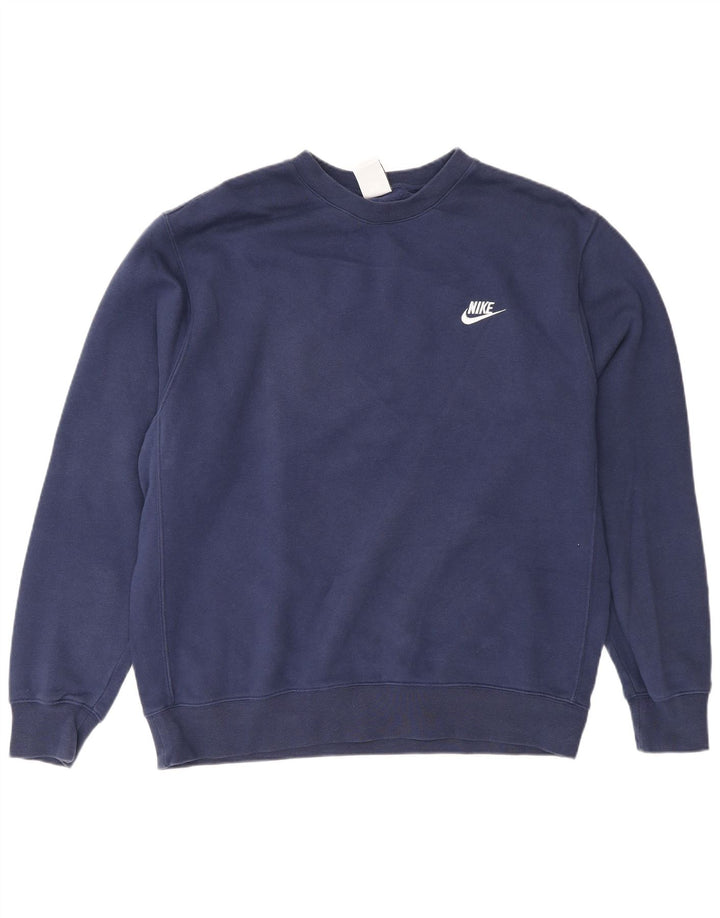Nike Hombre Sudadera Jumper Grande Azul Marino Algodón