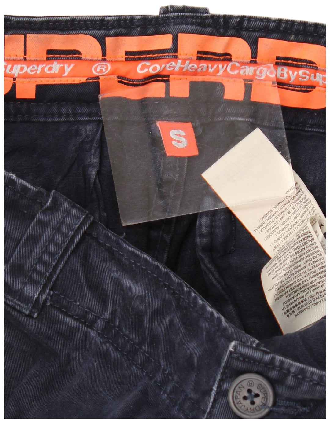 SUPERDRY Pantalones cortos cargo para hombre pequeños W29 Algodón azul marino