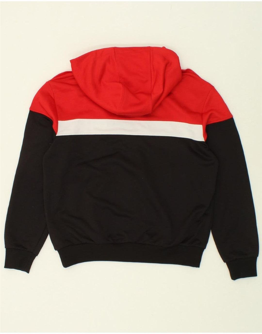 FILA Womens Zip Hoodie Sweater UK 10 Small Black Colourblock Polyester Vintage Fila and Second-Hand Fila from Messina Hembry 