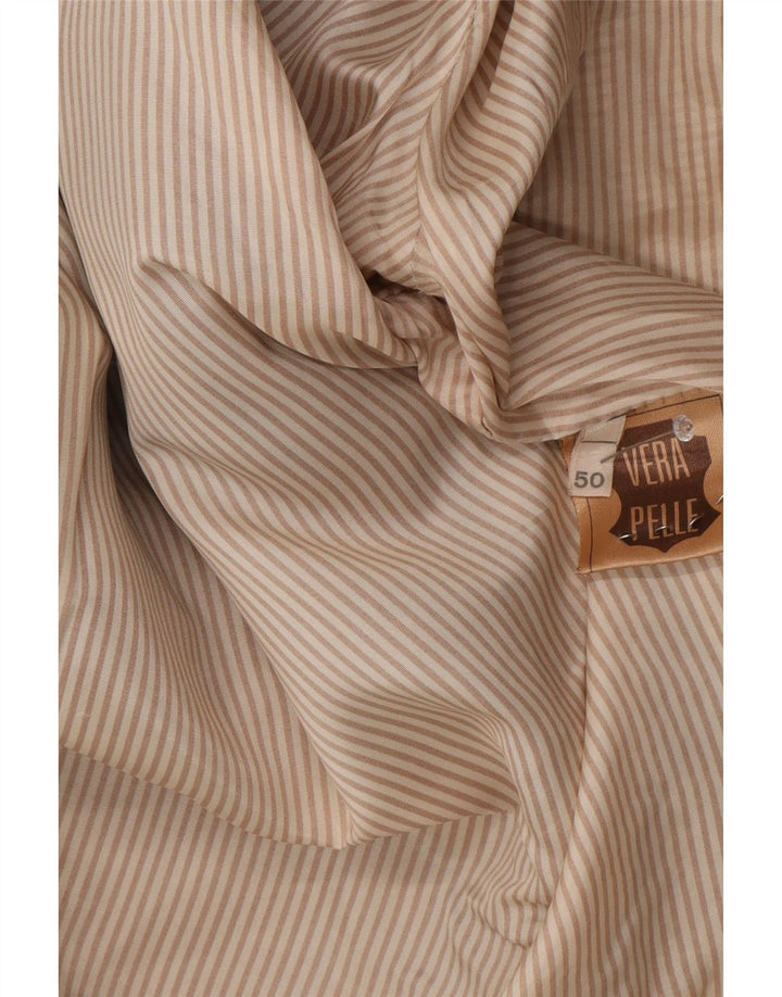 Vintage hombres ante bomber chaqueta IT 50 cuero marrón grande