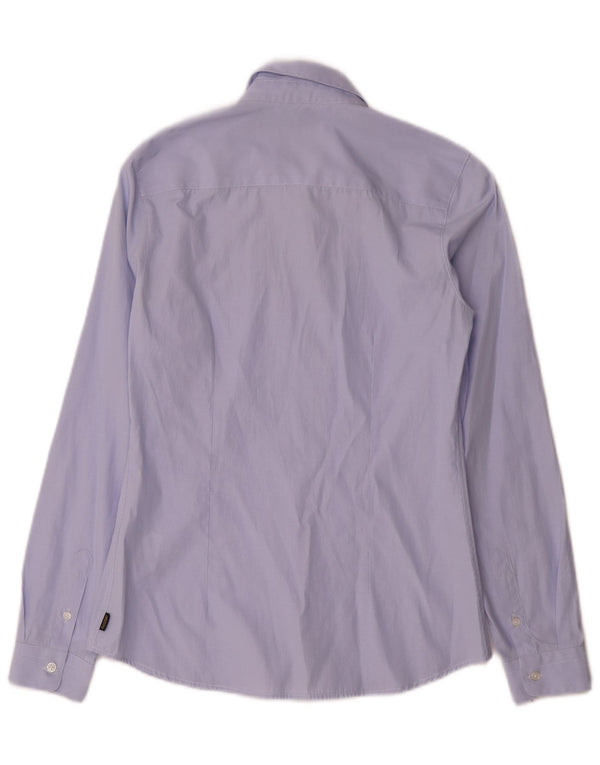 Musto Camisa para mujer UK 8 Small Azul Tela a rayas Algodón