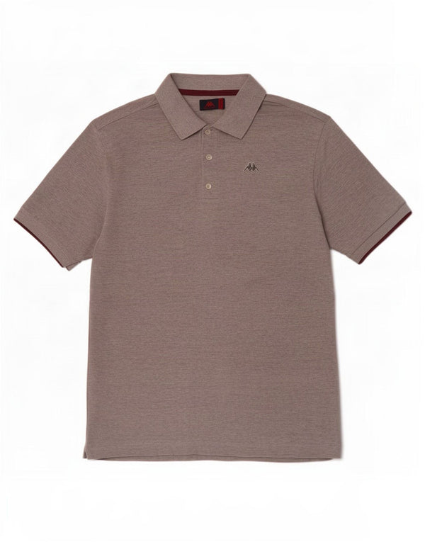 Polo Kappa Hombre De Algodón Moteado Gris Medio