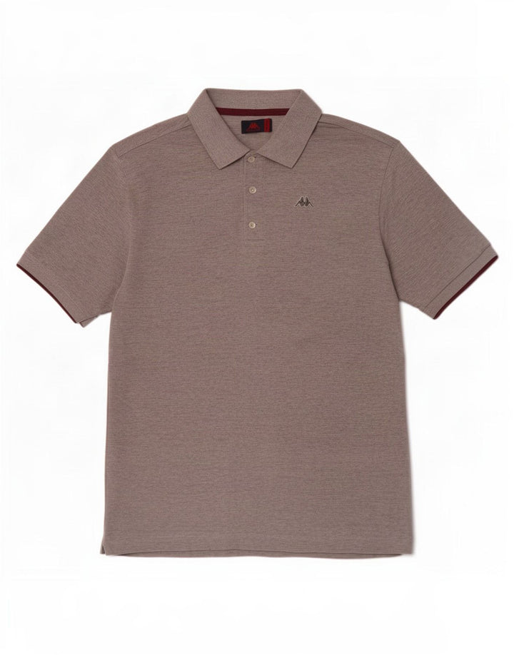 Polo Kappa Hombre De Algodón Moteado Gris Medio