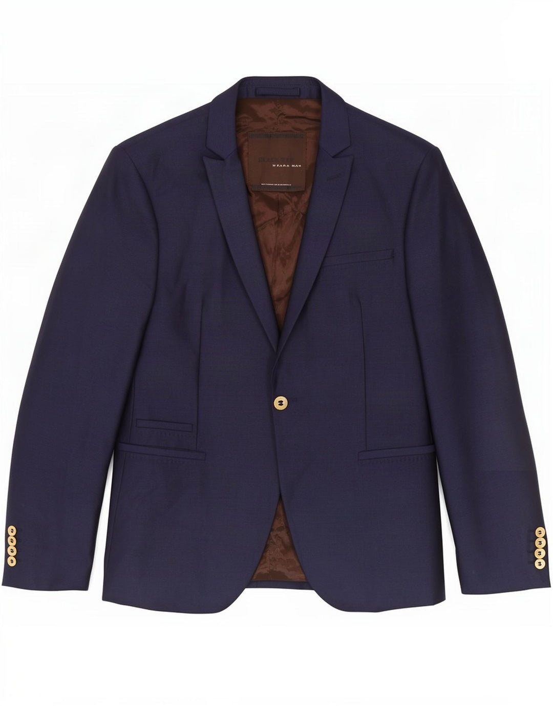 Zara Chaqueta tipo blazer con 1 botón para hombre EU 48 Azul marino mediano
