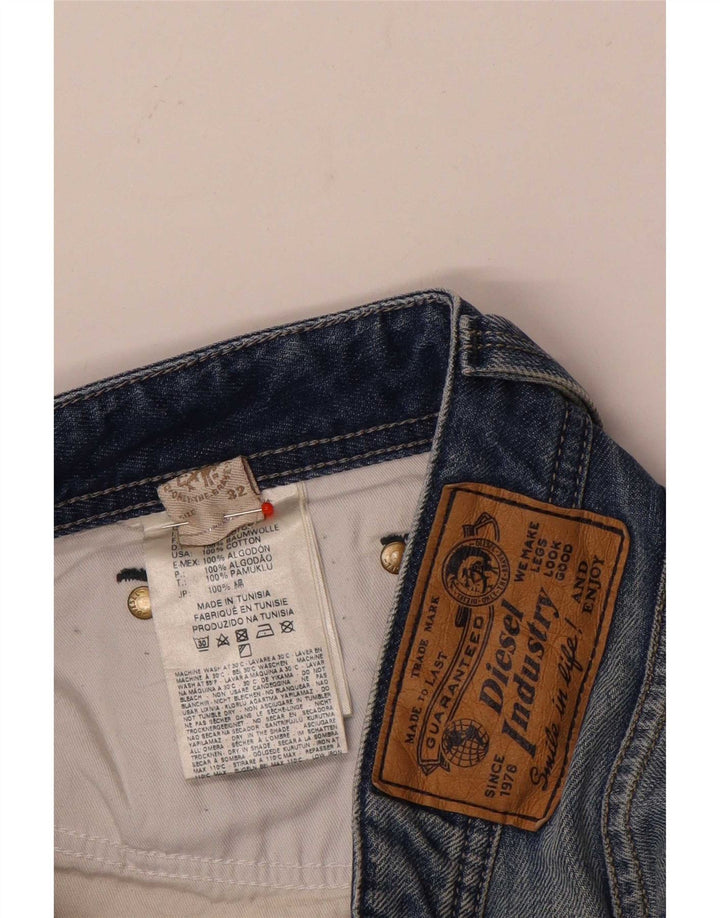 Diesel Vaqueros Rectos Hombre W32 L33 Algodón Azul