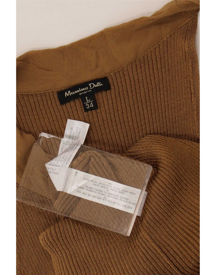 Massimo Dutti Top con hombros descubiertos para mujer UK 44 Large Viscosa marrón