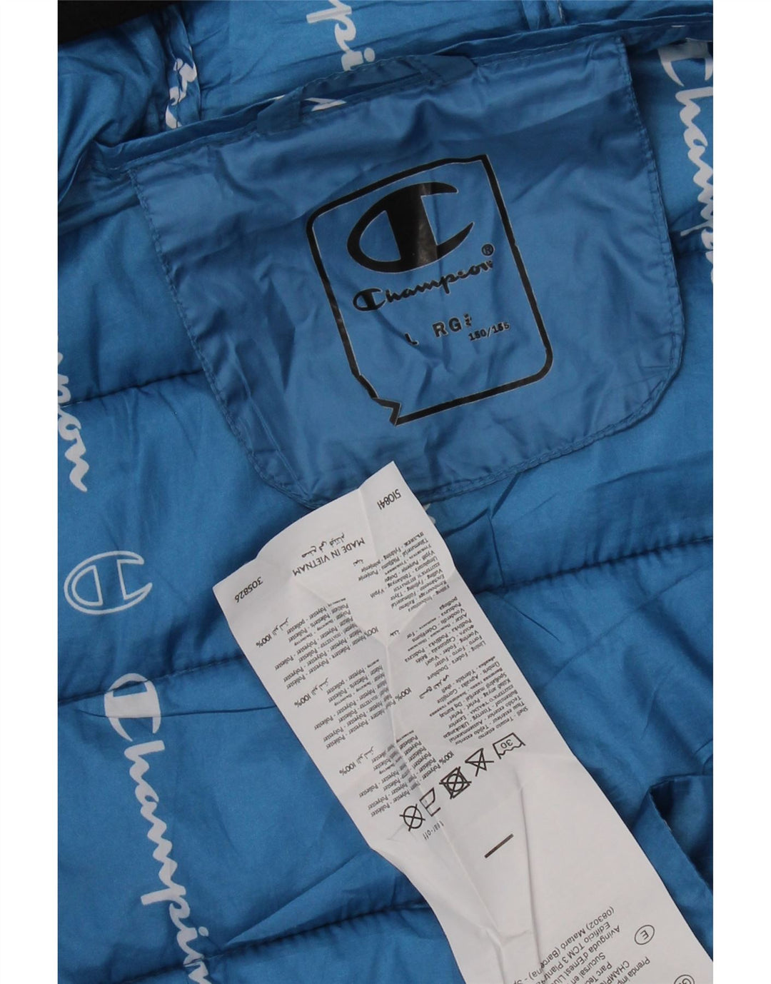 CHAMPION Chaqueta acolchada con capucha para niños 11-12 años Grande Poliéster azul